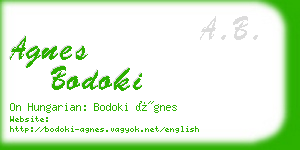 agnes bodoki business card